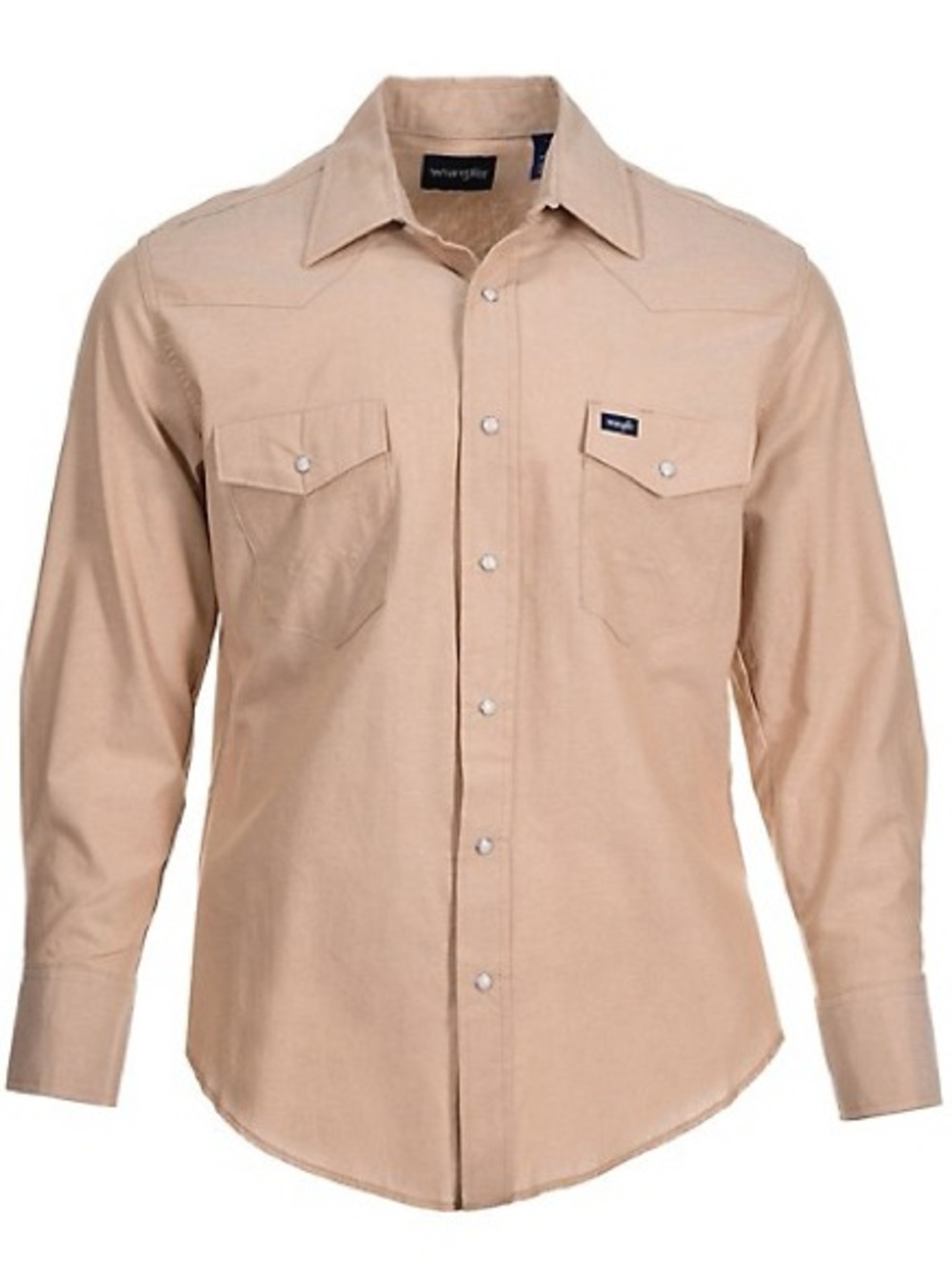 Wrangler Men's Casual Button-Down Shirt in Beige Tan